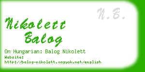 nikolett balog business card